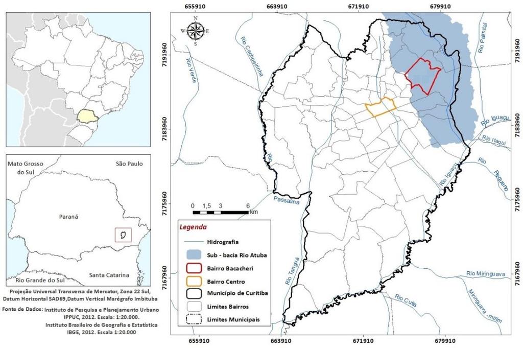 MÉTODO DIAS, M.A.; NUCCI, J.C.; VALASKI, S. Com uma população de 23.734 habitantes (IPPUC, 2013), o bairro do Bacacheri localiza-se a 3.