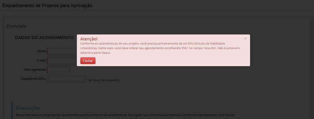 Enquadramento Básico Você possui um EVU válido relativo ao projeto em questão?