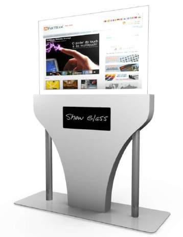 Utilize o ShowGlass para o seu canal de CorporateTV ou Digital Signage O modelo Showglass foi desenvolvido para uso em interiores e para funcionar como um revolucionário sistema de publicidade