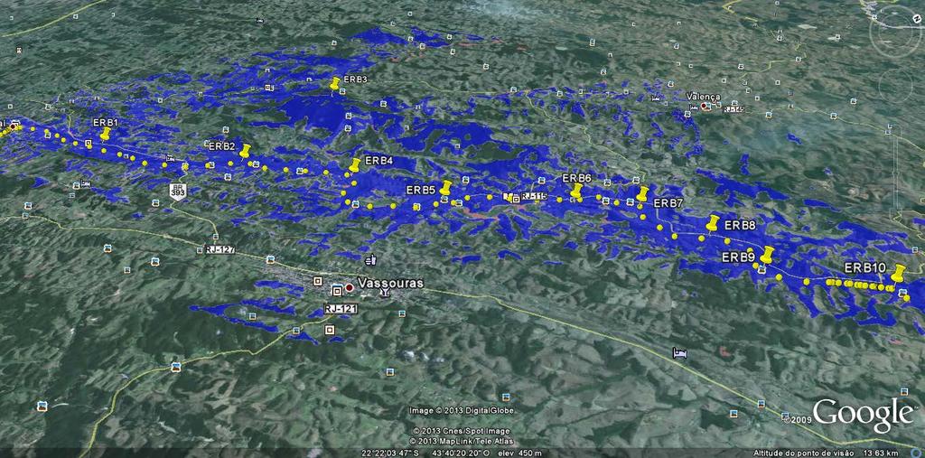 Cobertura em 850MHz 30 Figura 1 Cobertura de