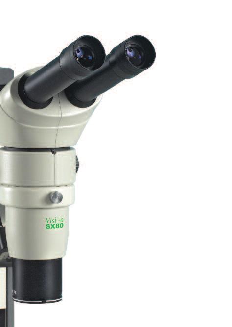 & Microscópio estéreo CMO O SX80 e o SX100 icorporam mais de 50 aos de experiêcia óptica comprovada em uma série CMO de microscópios de zoom estéreo de alta qualidade.
