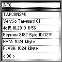 4 Tamanho da EEPROM / Nº de ID do componente 5 Memória flash 6 Memória RAM Para exibir a tela de