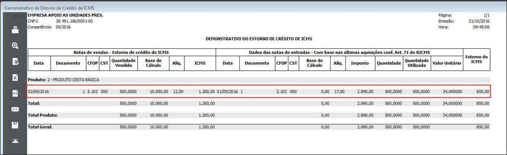 4 O relatório irá demonstrar as notas de vendas lançadas. 6.