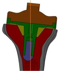 c) a) b) d) g) e) f) h) i) j) l) m) Fig.. Modelo geométrico, vista anterior com corte ; a) Inclinação lateral de o ; b) Inclinação lateral de.