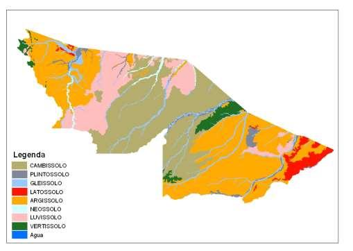 Figure 6 - Distribuição dos Solos do Estado do Acre, simplificada em nível de ordem.