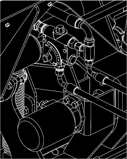 Manual de Instruções 1- A regulagem do adubo deve ser feita através da válvula de regulagem de fluxo de óleo (1), com o trator parado, porém na mesma rotação de trabalho.