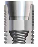 Especificações e design de implantes 3 Implante Dentário Eztetic - Textura integral com micro-sulcos e tampa mecanizada de 0,5 mm com micro-sulcos Plataforma 2,9 mmd com hexagonal interna de 2,1 mmd