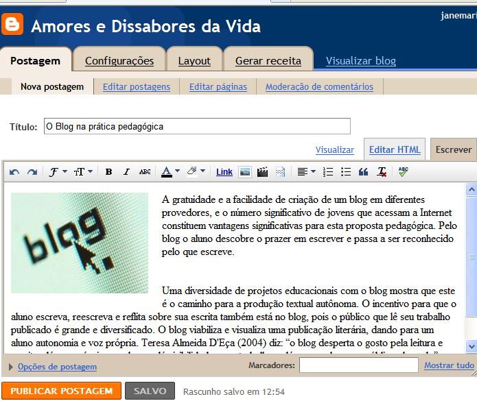 Em se tratando de um texto previamente elaborado em editor do Word, basta copiar e colar, ou se preferir digitar e na sequência publicar.