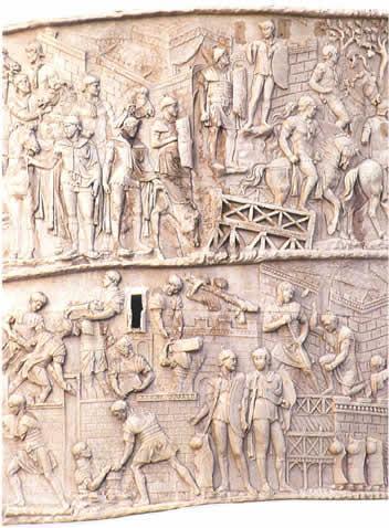 Fig. 5 Coluna de Trajano, Roma, 113 d.c.: vista geral e pormenor do friso. 4.