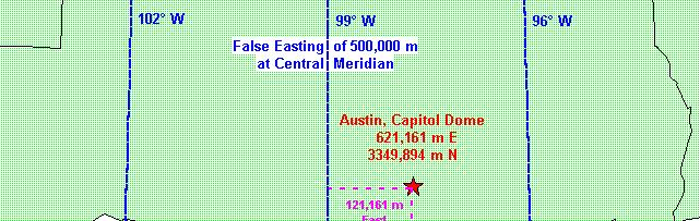 Zona 14: estende-se de 96 a 102º O (longitude) meridiano central: 99º O (longitude) NAD-83 Zona 14 R