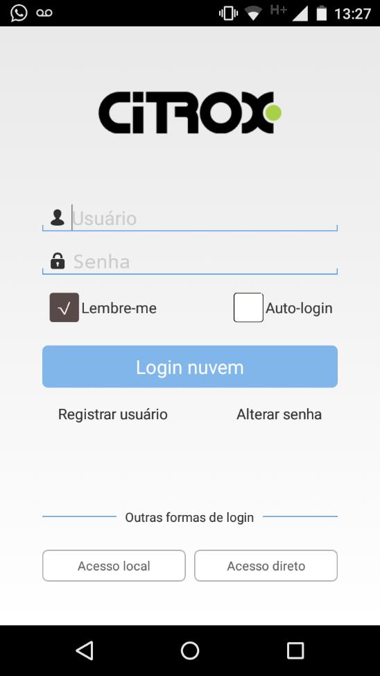 Local Login para prosseguir sem registro. 7.