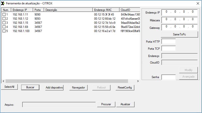 4 3 OPERANDO O SISTEMA 3.1 ACESSANDO A CÂMERA ATRAVÉS DO INTERNET EXPLORER 11 3.1.1. Busque o IP da Câmera utilizando o software Citrox Update.