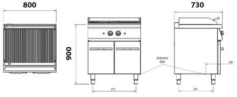 COOK HIT - DESENHOS TÉCNICOS COOK HIT - DESSINS TECHNIQUES COOK HIT - DIBUJOS TÉCNICOS COOK HIT - TECHNICAL DRAWINGS CooK HIT FRITADEIRAS BASCULANTES GÁS FRITEUSES BASCULANT GAZ FREIDORAS BASCULANTES