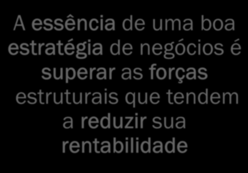 A essência de uma boa estratégia de negócios é superar as