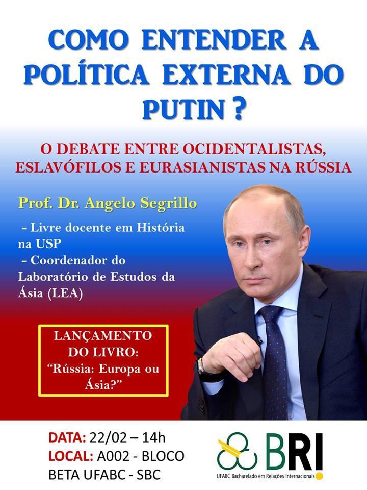 Quarta-feira, 22 de fevereiro, às 14h00, palestra com Angelo