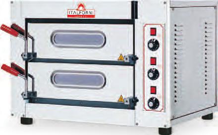 1001 Forno pizas eléctrico, pizas até Ø 30 cm indicado para pequenos espaços, snack bares, estações de combustíveis, corpo em aço inox, timer até 15 min. max.