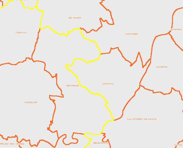 2 LOCALIZAÇÃO DA ÁREA DE ESTUDO O Município do Cartaxo pertencente ao distrito de Santarém, situa-se a cerca de 60 km de Lisboa e confina a norte com os concelhos de Santarém e Azambuja, a sul com os