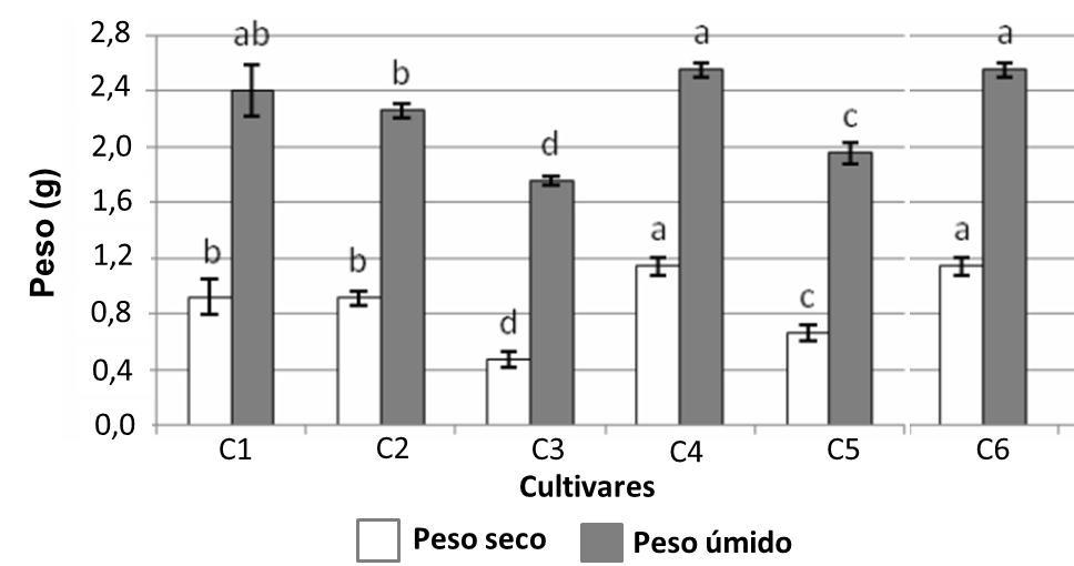 foi de 4,29% enquanto que para o peso úmido 8,88%.