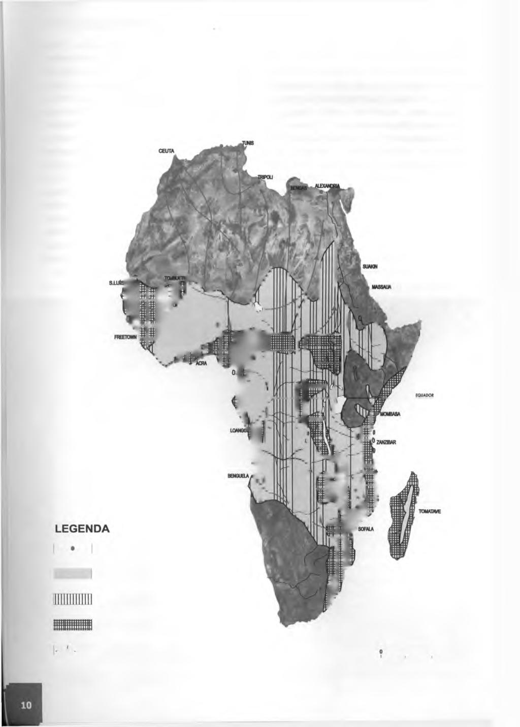 A África brasileira: população e territorialidade MAPA 1 ÁFRICA EXTENSÃO DOS TRATADOS TERRITORIAIS DO SISTEMA ESCRAVISTA E SUAS