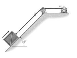 15.19 Um bloco de 30 lb move-se inicialmente por uma superfície lisa horizontal, com uma velocidade escalar de v 1 = 6 ft/s, para a esquerda.