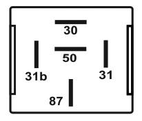 54 31b1 31 31b2 Relé Temporizador, 4 terminais sem 40mm - cor laranja Volkswagen - 959753 - ZBC959753 - Santana e Quantum