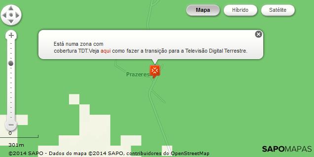 Anexo 1: Previsão de Cobertura da PT Comunicações A Mapa de Previsão de Cobertura B Cobertura Indicada pela PT Comunicações Tipo de Cobertura: TDT