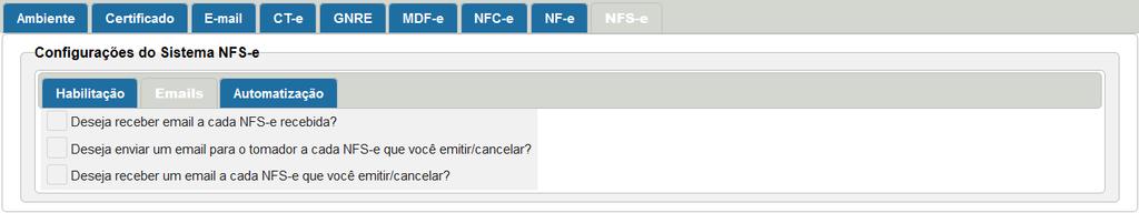 Na aba NFS-e Automatização, preencha os campos da seguinte forma: