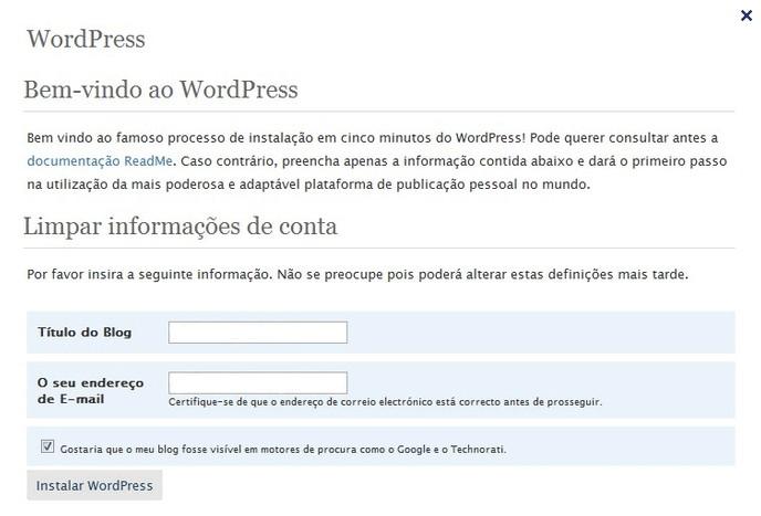 e pronto! Seu WordPress a essa altura já está instalado.