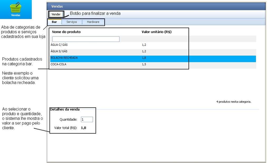 8 - Caixa: No caixa todas as