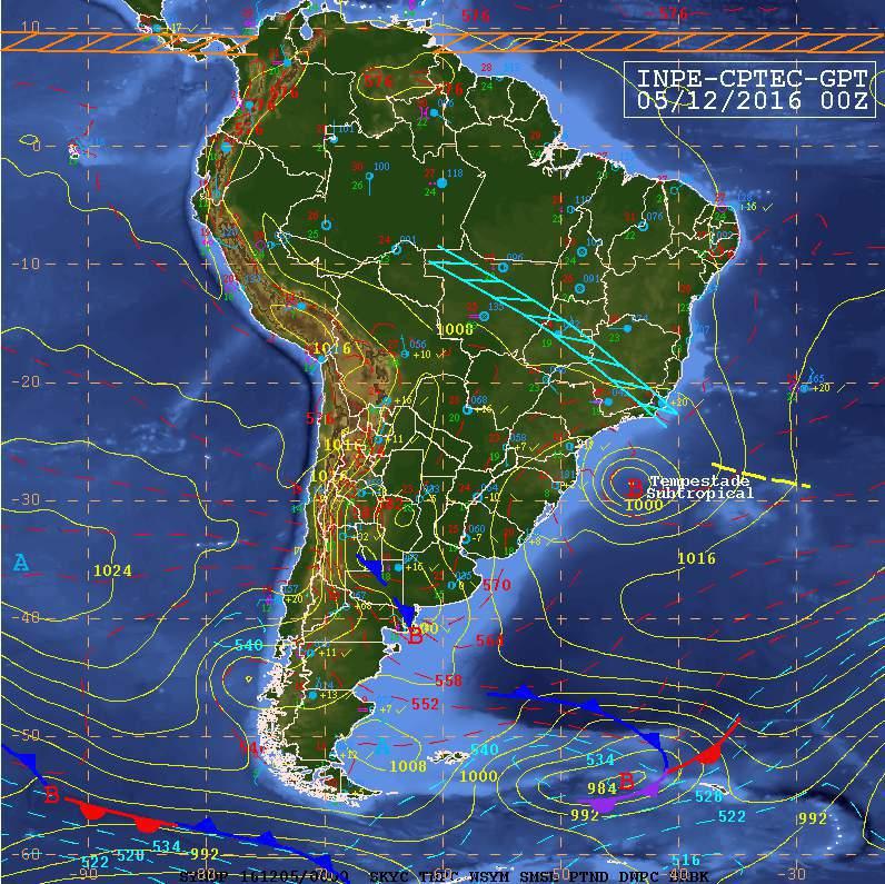 6.2 Carta Sinótica do INPE/CPTEC Fonte: INPE/CPTEC 6.