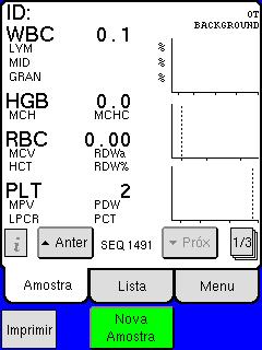 C. Verificação Manual Diária 1. Realizar uma verificação da base É recomendável executar uma verificação da base, no início de cada dia, dos diferentes modos de análise que serão usados.