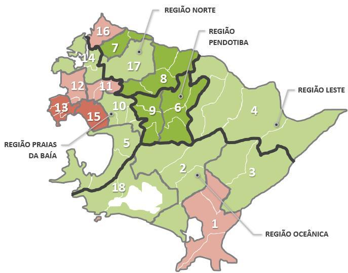 Pior Melhor Mobilidade PORCENTAGEM DOS OCUPADOS QUE TRABALHAM NO MESMO MUNICÍPIO EM QUE MORAM MÉDIA NITERÓI 69,1% MÉDIA BRASIL 87,2% MÉDIA ESTADO RJ 82,2% Maior que 77% Entre 69% e 77% Entre 61% e