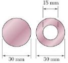 10. Uma barra, de seção circular cheia com diâmetro de 30 mm, está submetida à compressão.