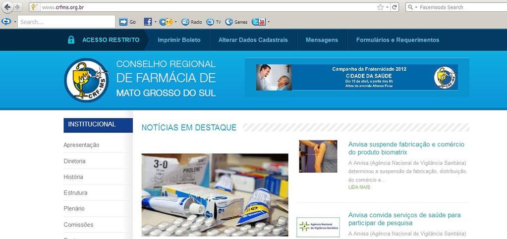 Atenção farmacêuticos e inscritos no CRF/MS O CRF/MS (Conselho Regional de Farmácia) do Estado de Mato Grosso do Sul informa aos