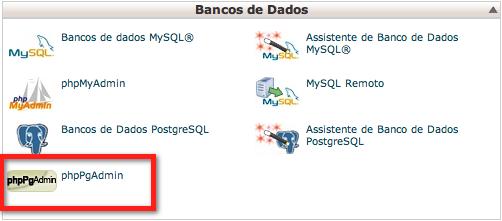 Usando o phppgadmin para o PostgreSQL 1.