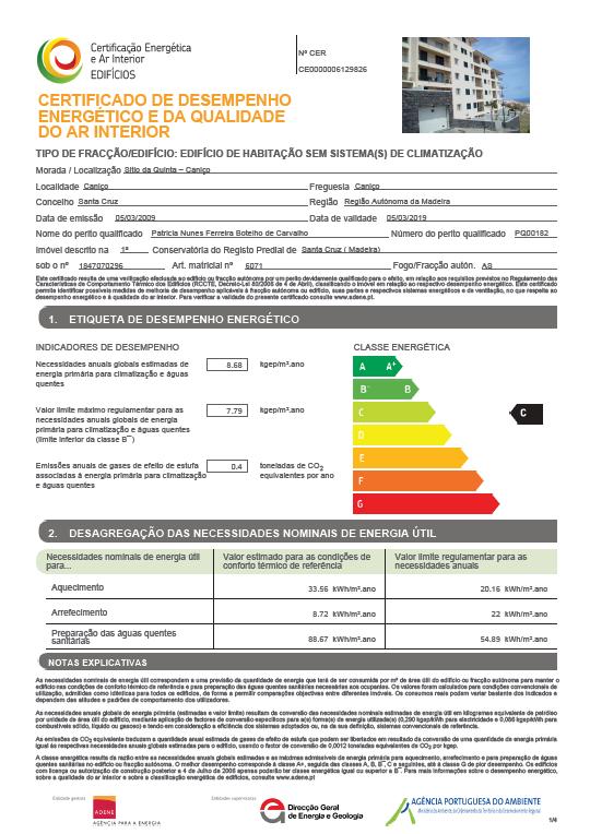 Certificado informa de um modo simples e directo Etiqueta de Desempenho Energético 9 classes (de A + a G) Emissões de CO 2 do