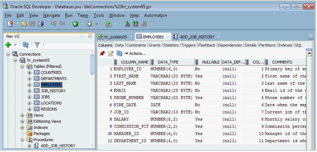 Organização da Janela Principal Baseada em painéis Interface com o Utilizador (GUI) Interface por omissão Painel da esquerda permite encontrar objetos da BD.