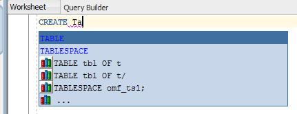 Editar Código SQL (1/2) SQL Worksheet 4/13 Completar código Ctrl + Espaço