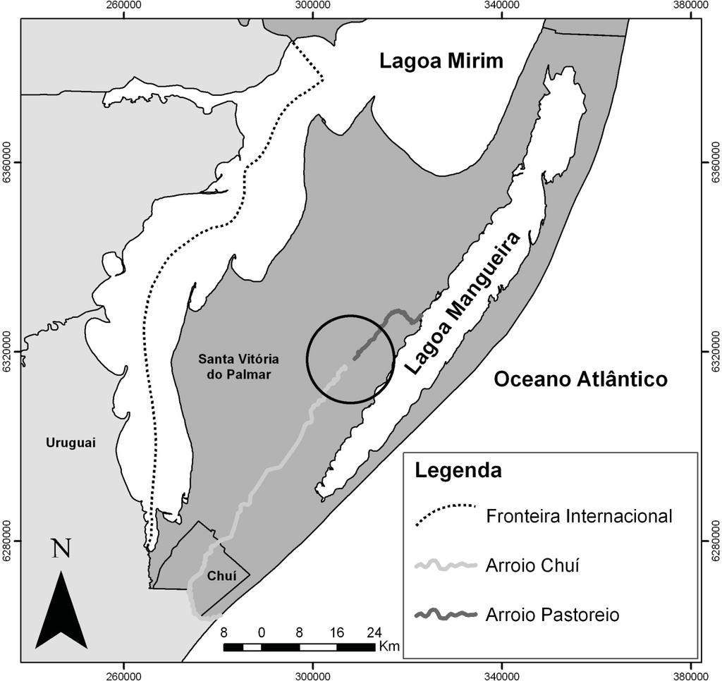 de Oliveira R. M. et al. local, evidenciando ao final, o ponto do divisor de águas do sistema Chuí-Pastoreio. 3.