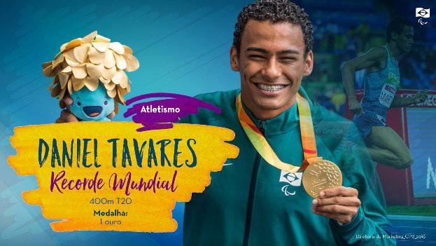 Atletismo Daniel Tavares Recorde Mundial 400m T20 Medalha: 1