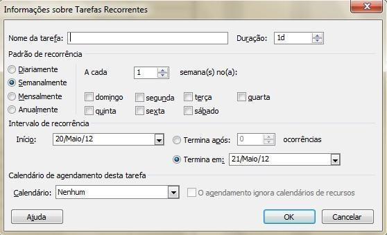 3 18 Ms Project Nome da Tarefa: Descrição da tarefa a ser executada. Duração: Define quanto tempo essa tarefa demora a ser executada.