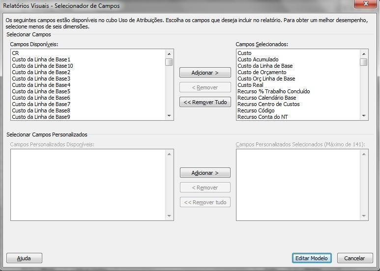 40 Ms Project Figura 23 Editando Modelo de Relatório Visual Gerenciar Modelo Clique nesse botão para abrir uma janela do Windows Explorer listando todos os modelos.