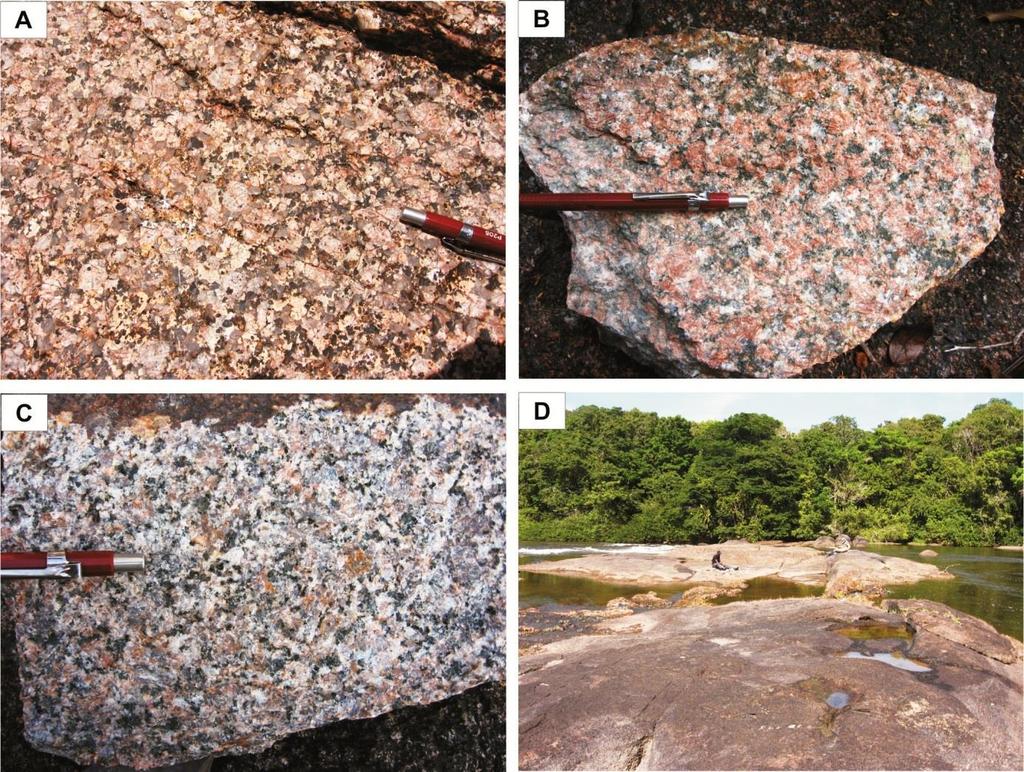 Caracterização Mesoscópica e Microscópica das Rochas Estudadas 41 Figura 10 - Fácies anfibólio-biotita sienogranito.