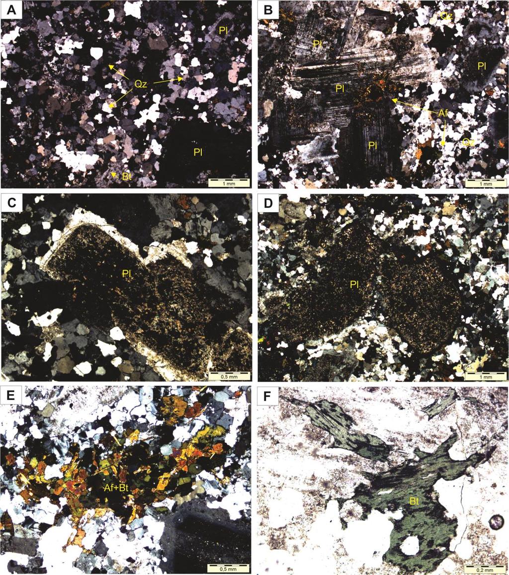 Caracterização Mesoscópica e Microscópica das Rochas Estudadas 64 Figura 23 - Fotomicrografia da fácies anfibólio-biotita granodiorito.