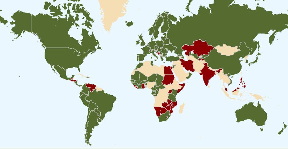 UPOV 74 Países Membros Países em processo de adesão