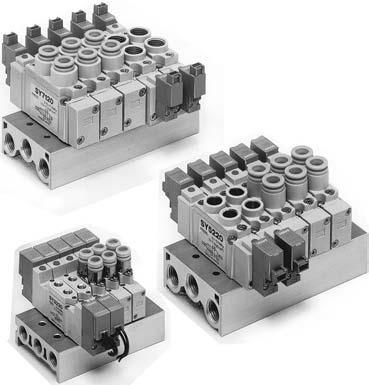 Modelo com corpo roscado 000/5000/7000 Tipo 20 Características da placa base Modelo Válvula aplicável Tipo de placa base P (limentação)/r (Escape) Estações da válvula Posição da ligação, Ligação P,