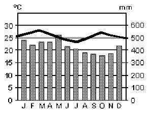 2. Observe um climograma da região da Amazônia: Disponível em: <http://www.enemvirtual.com.br/exercicios-de-clima-e-vegetacao/>. Acesso em: 12 set. 2013. 12h.