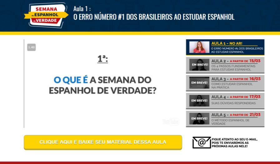 aí! As aulas serão liberadas em sequência e você será