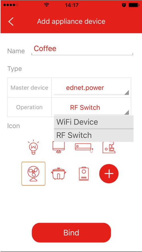 2.5 Adicionar um dispositivo RF ao cenário 1. Na Main page, selecionar o ícone Scene que acabou de criar. 2.