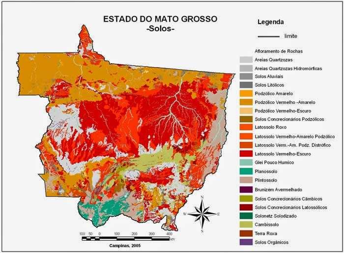 Brasil -Apresentam teor de silteinferior a 20% e argila variando entre 15% e 80%.